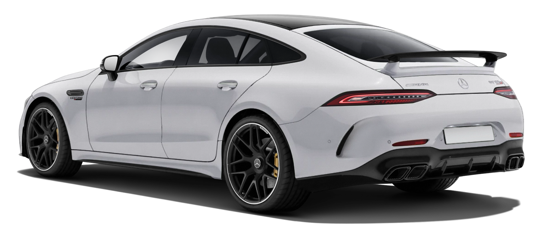 MERCEDES GT 63 X290 FACELIFT 2024 - 2026 stock rear view in Polar White color