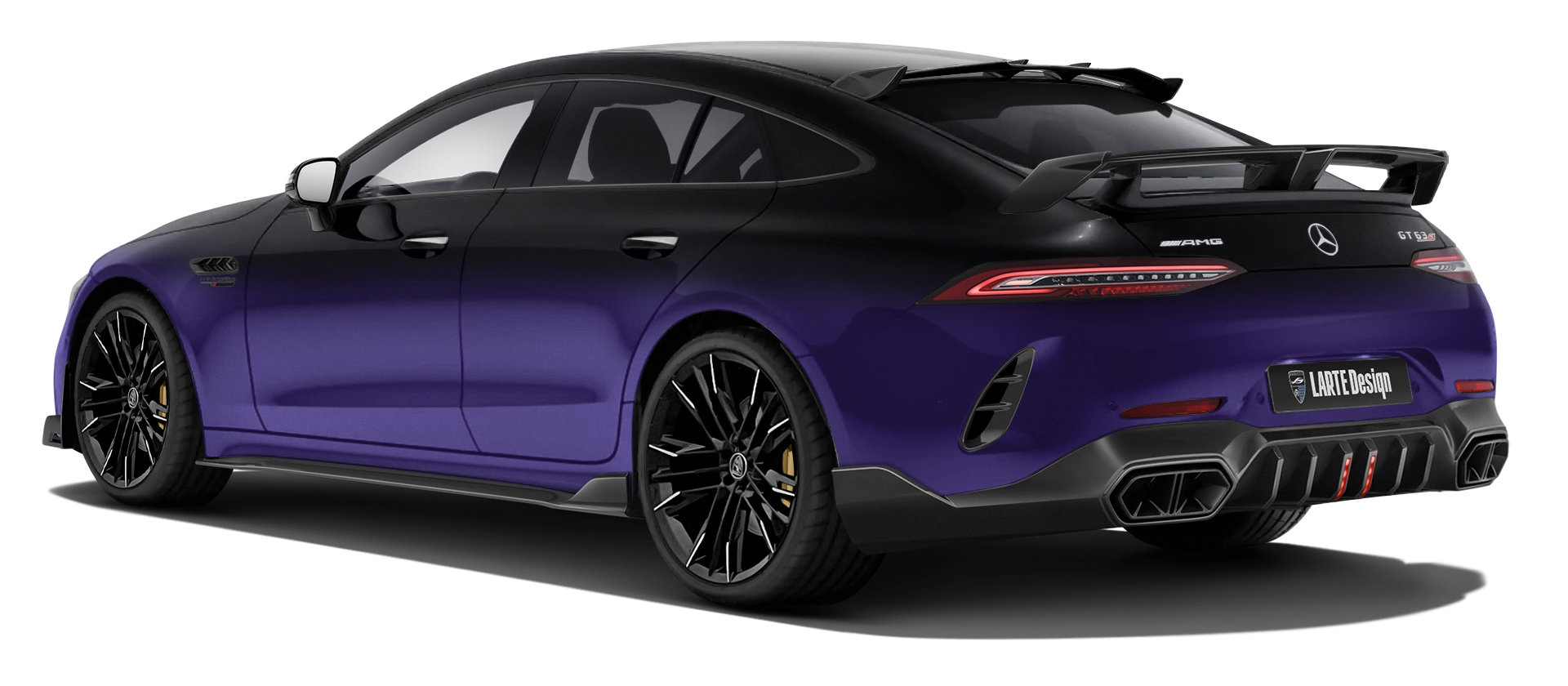 MERCEDES GT 63 X290 FACELIFT 2024 - 2026 with painted body kit: rear view shown in Purple