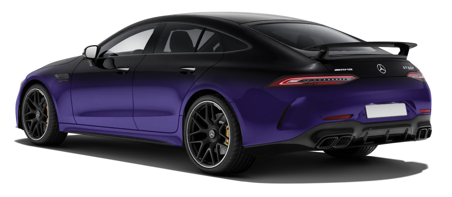 MERCEDES GT 63 X290 FACELIFT 2024 - 2026 with painted body kit: rear view shown in Purple