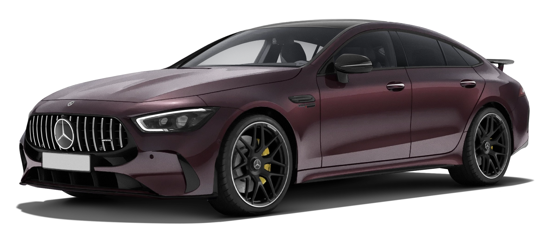 MERCEDES GT 63 X290 FACELIFT 2024 - 2026 stock front view in Rubellite Red color