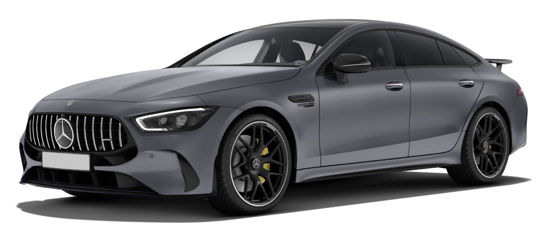 MERCEDES GT 63 X290 FACELIFT 2024 - 2026 stock front view in Selenite Grey color