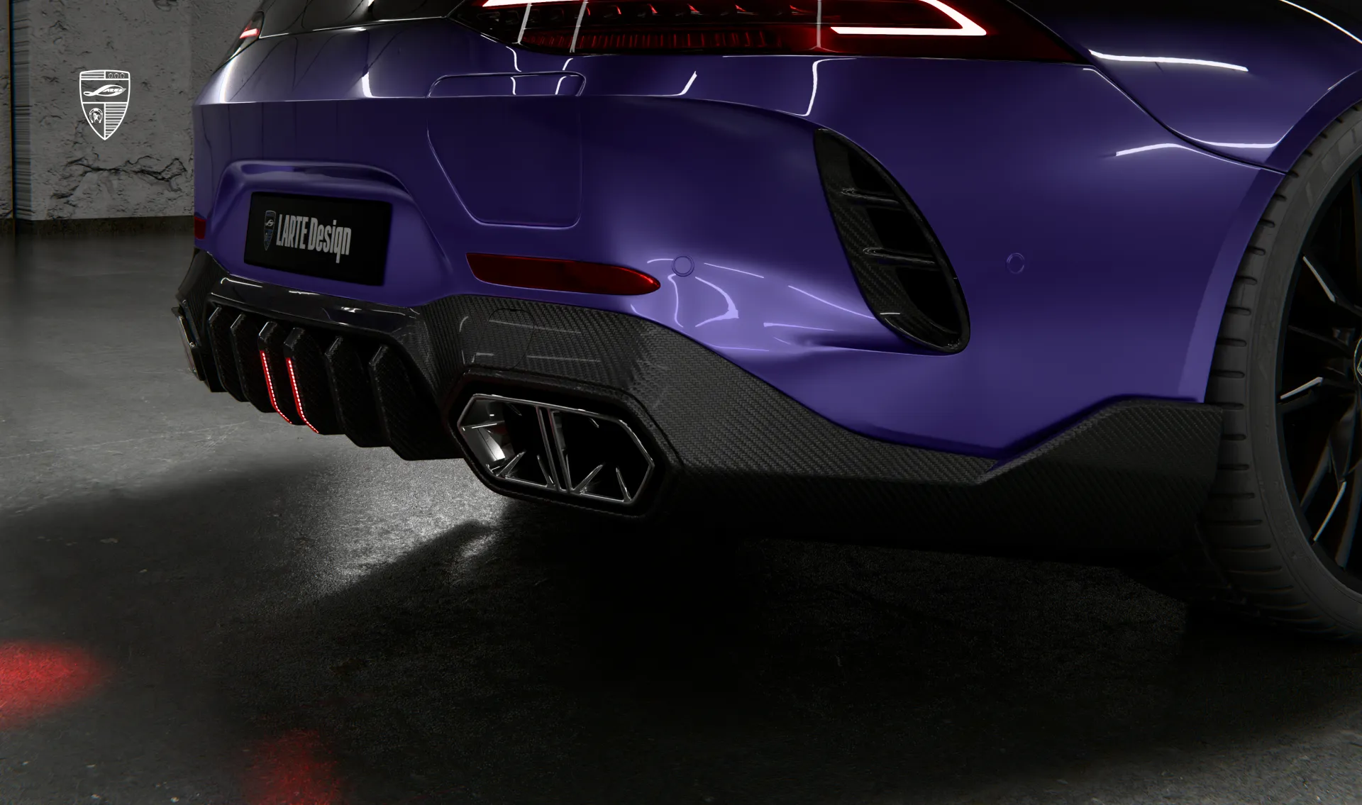 Rear carbon diffuser for your Mercedes GT AMG 63s X290 Facelift in a conversion kit from LARTE Design