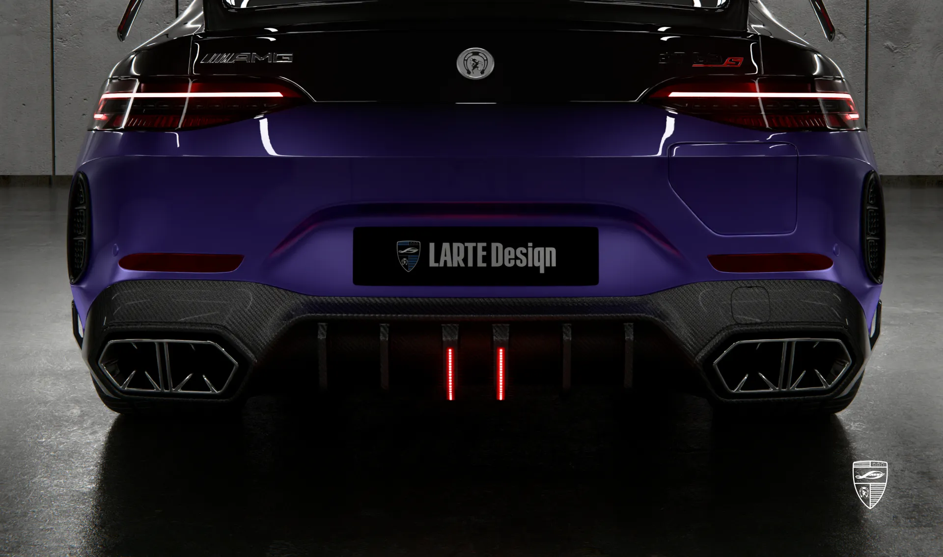 Rear carbon diffuser for your Mercedes GT AMG 63s X290 Facelift in a conversion kit from LARTE Design