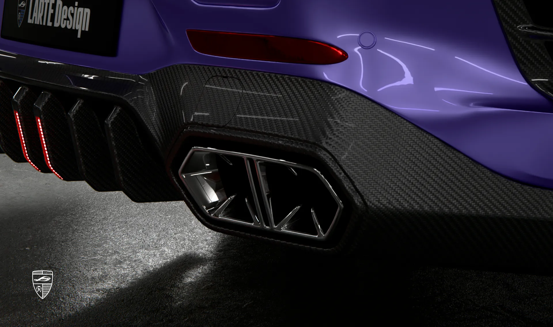 Custom tailpipes tips for your Mercedes GT AMG 63s X290 Facelift in a conversion kit from LARTE Design