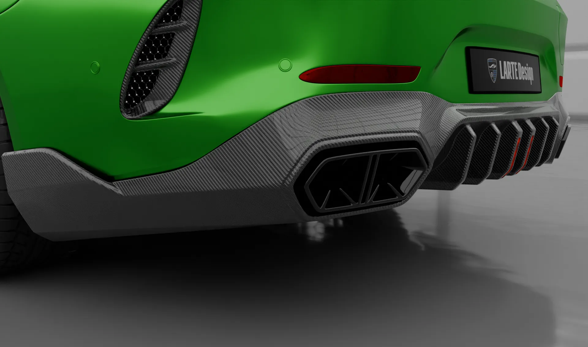 Custom tailpipes tips for your Mercedes GT AMG 63s X290 Facelift in a conversion kit from LARTE Design