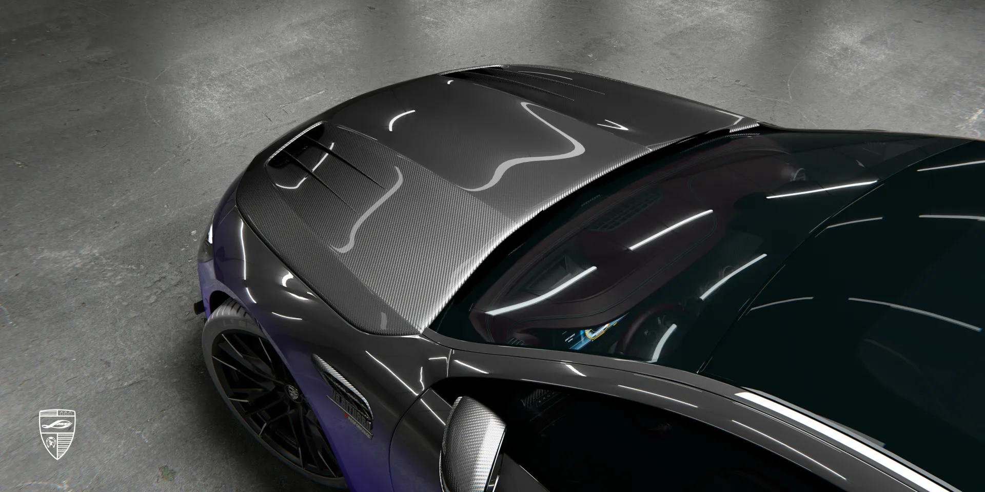 Lightweight dry carbon fiber components AMG GT Facelift 63 enhance performance and style