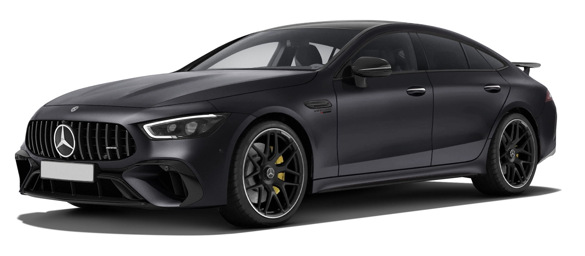 MERCEDES GT 63 X290 2019 - 2024 serienmäßige Frontansicht in Graphite Grey Magno Farbe