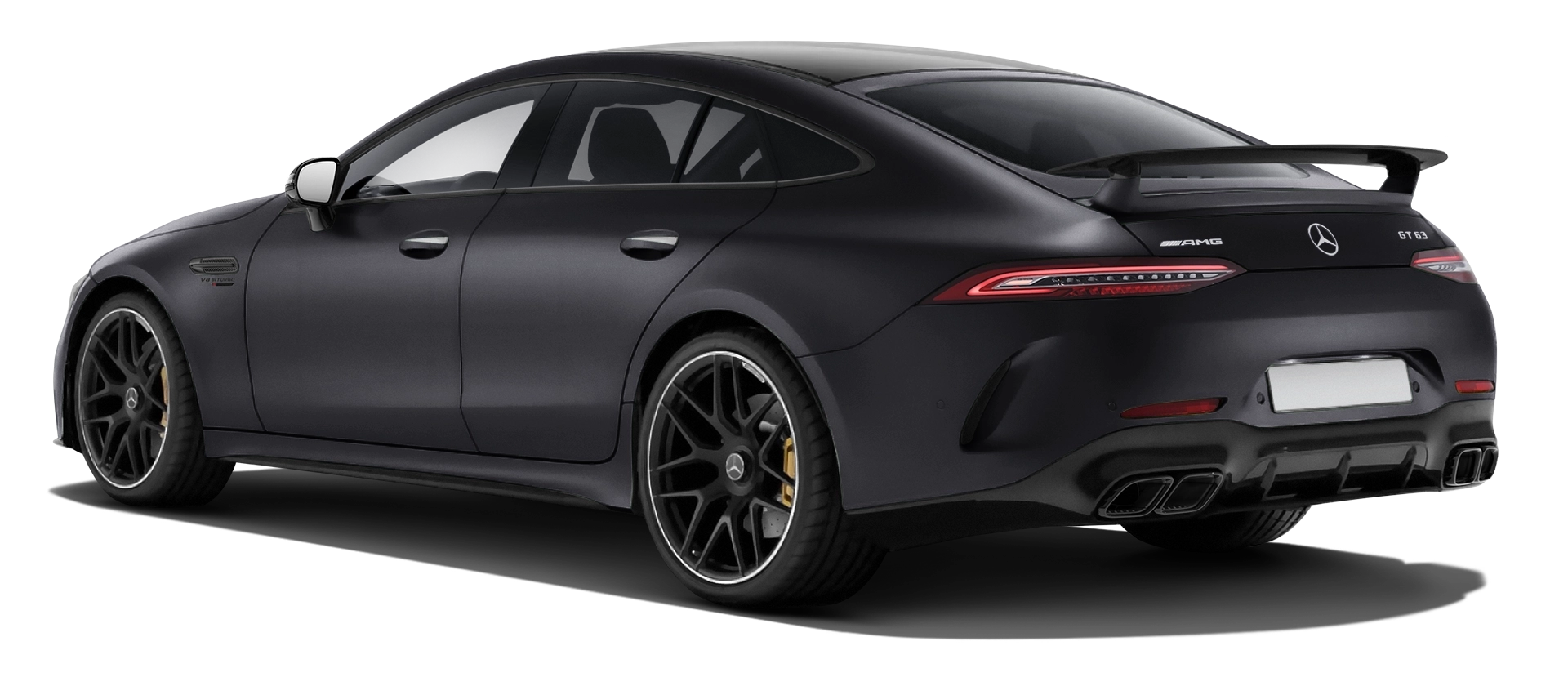 MERCEDES GT 63 X290 2019 - 2024 serienmäßige Rückansicht in Graphite Grey Magno Farbe