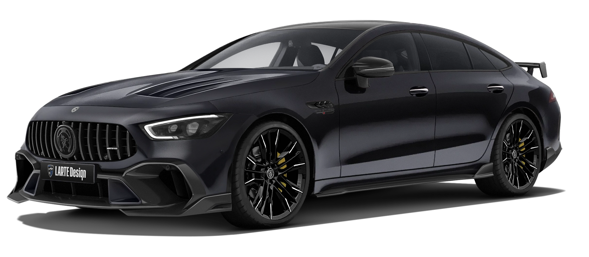 MERCEDES GT 63 X290 2019 - 2024 mit lackiertem Karosserie-Kit: Frontansicht in Obsidian Black