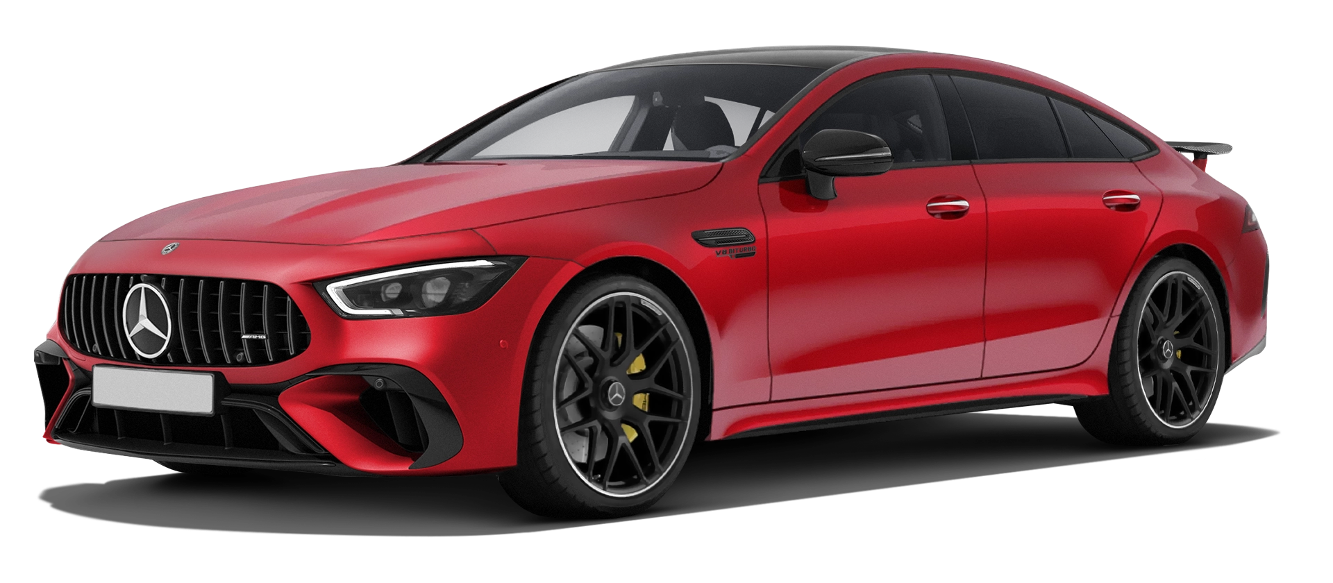 MERCEDES GT 63 X290 2019 - 2024 serienmäßige Frontansicht in Patagonia Red Farbe
