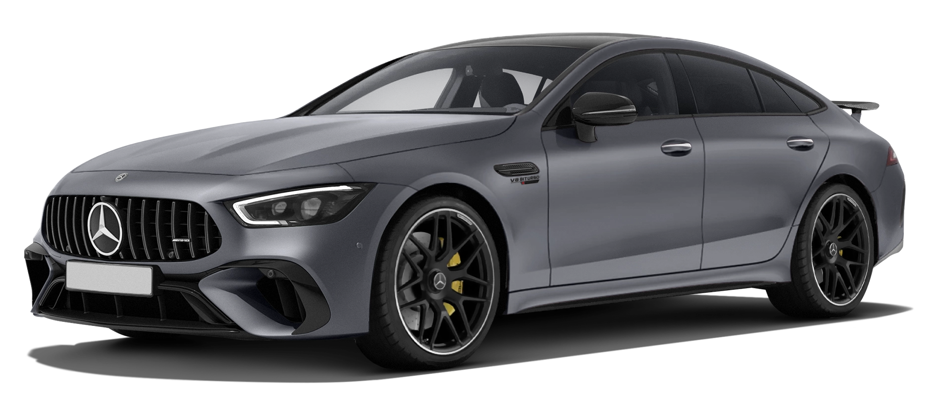 MERCEDES GT 63 X290 2019 - 2024 serienmäßige Frontansicht in Selenite Grey Farbe