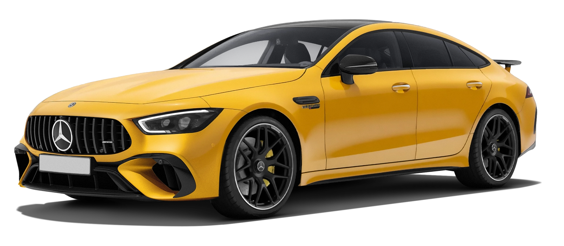 MERCEDES GT 63 X290 2019 - 2024 serienmäßige Frontansicht in Yellowstone Farbe