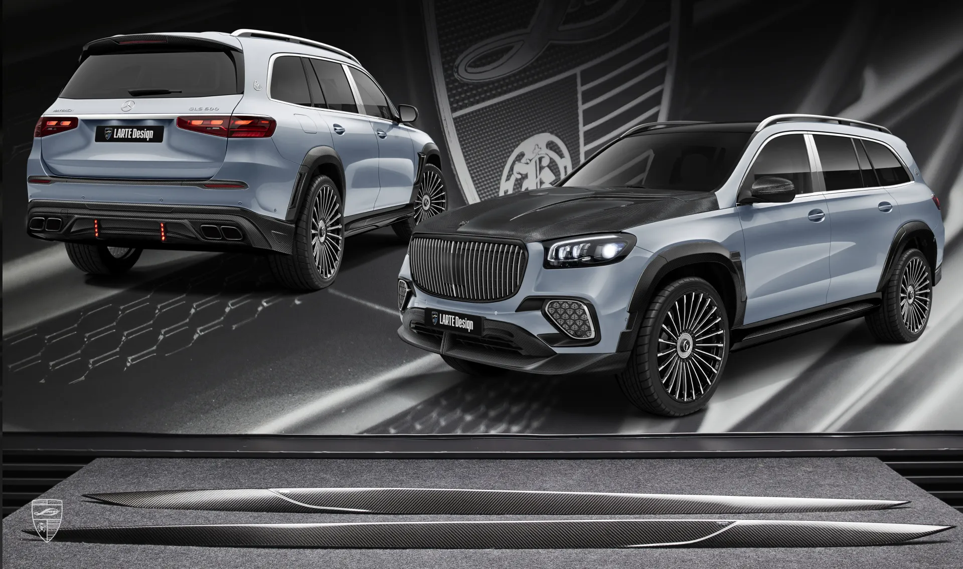 Carbon blades for your Mercedes Maybach GLS 600 X167 Facelift 2025 in a conversion kit from LARTE Design