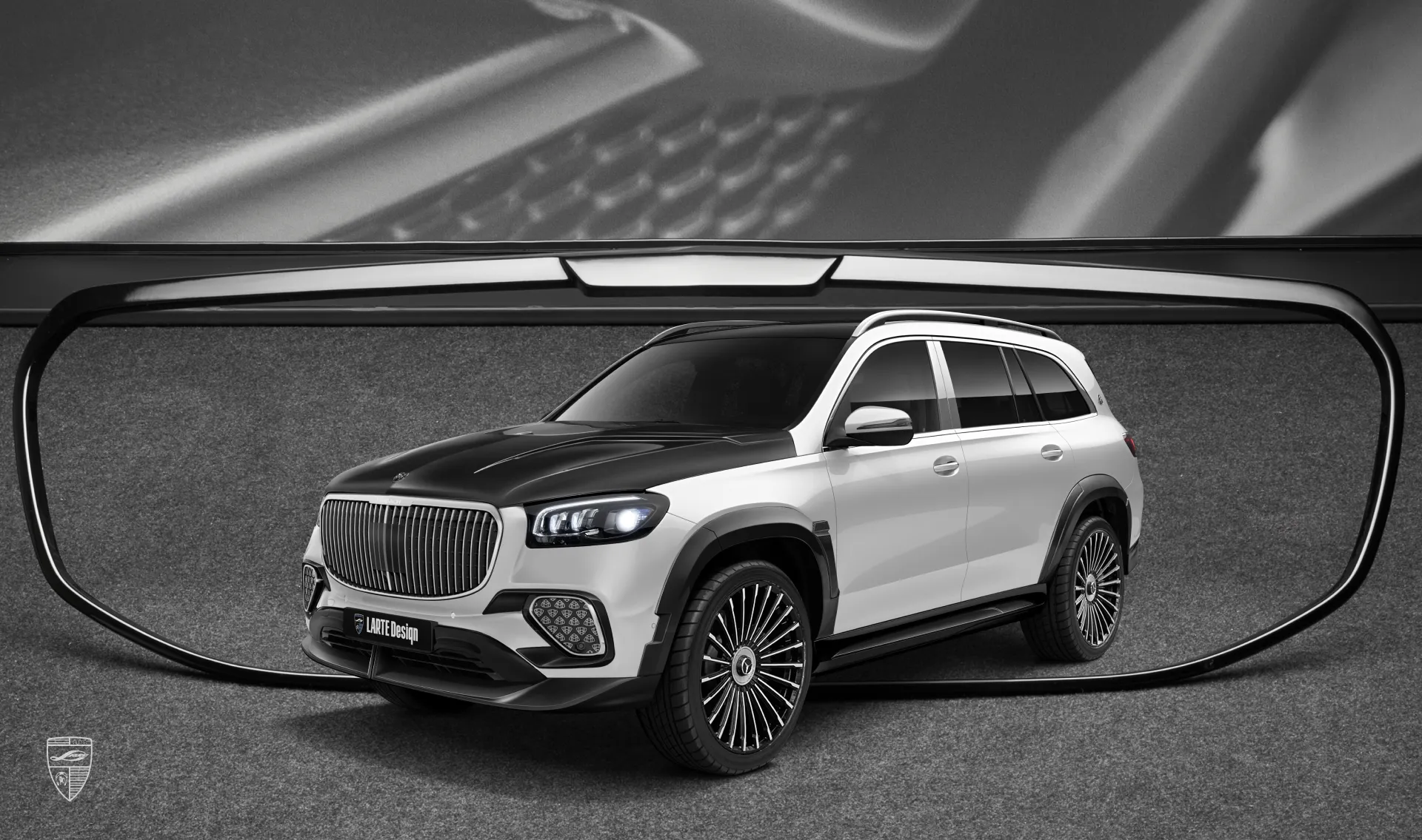 Radiator grille upgrade for the luxury car Mercedes Maybach GLS 600 X167 Facelift 2025 from LARTE Design