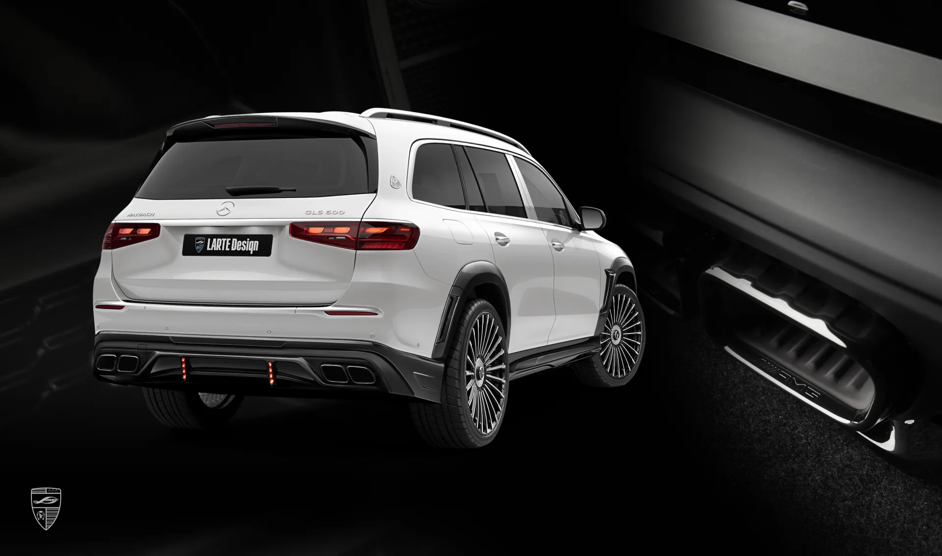 Tailpipe tips for your Mercedes Maybach GLS 600 X167 Facelift 2025 in the appearance package by LARTE Design