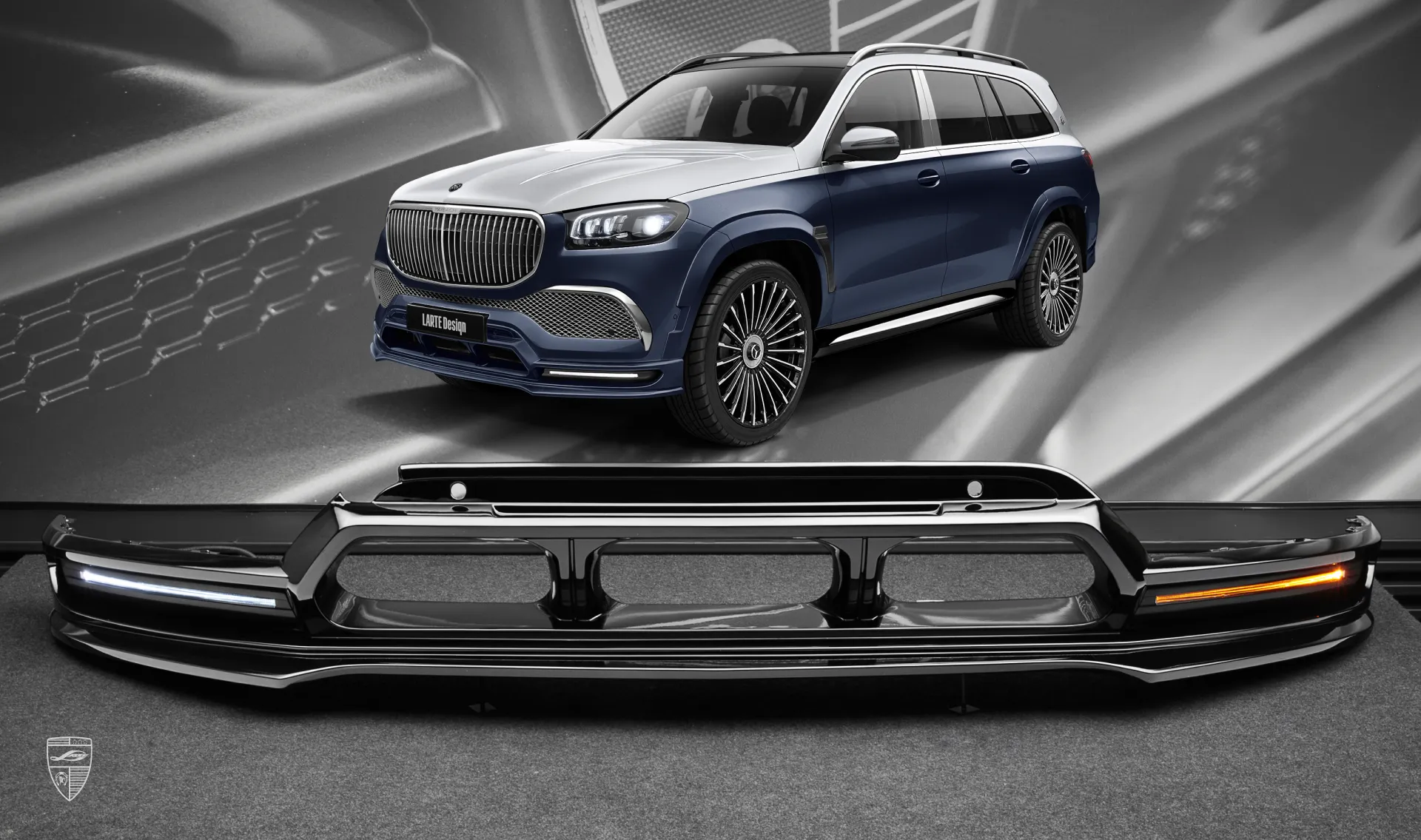 Frontstoßstangenüberzug Upgrade für den Luxuswagen Mercedes Maybach GLS 600 X167 Frontstoßstangenüberzug Upgrade für den Luxuswagen Maybach GLS 600 X167 von LARTE Design