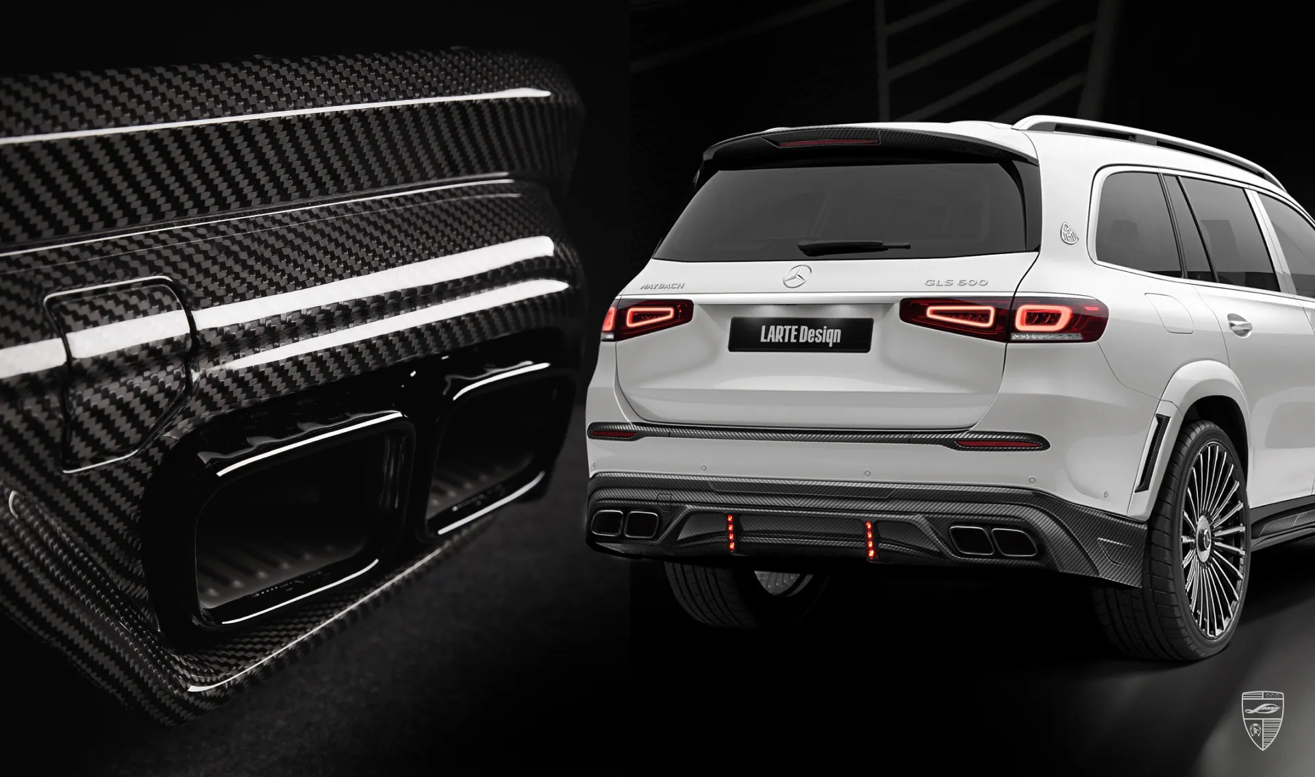 Auspuffendrohr-Tipps AMG 63 für Ihren Mercedes Maybach GLS 600 X167 im Umrüstkit Auspuffendrohr-Tipps AMG 63 für Ihren Mercedes Maybach GLS 600 X167 im Umrüstkit von LARTE Design