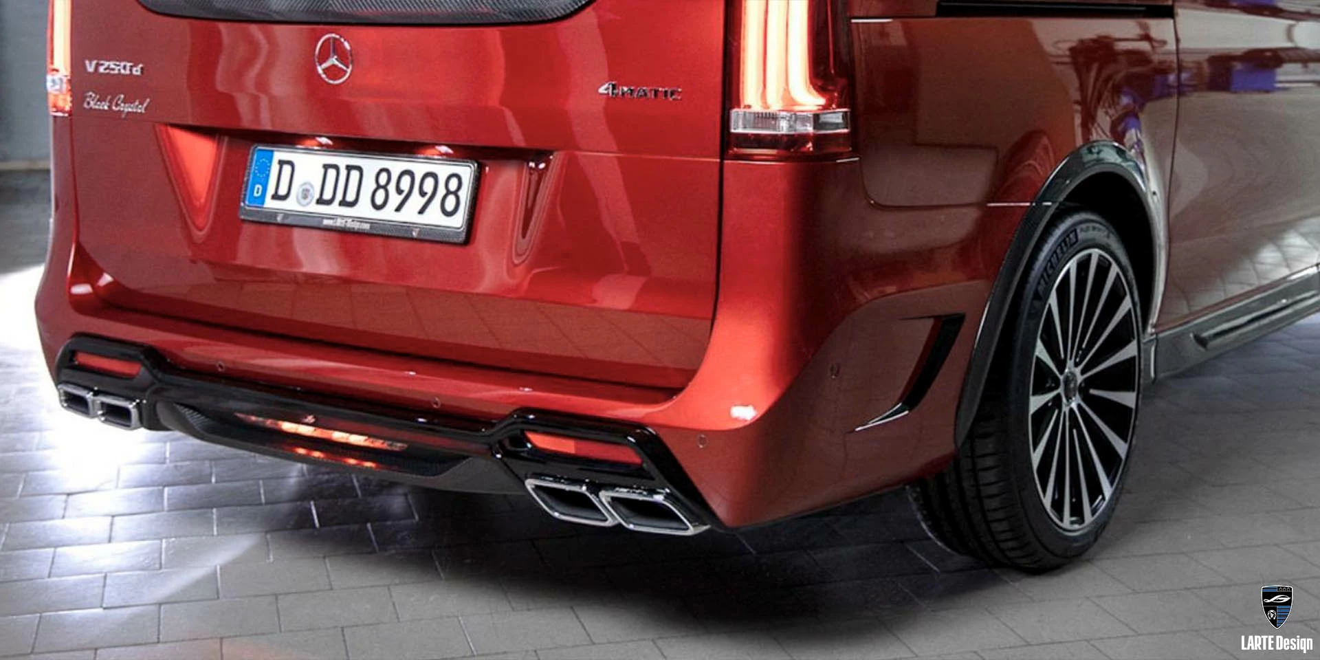 Order Rear Diffuser with stop signal for Mercedes-Benz V-class W447 Jupiter Red V250d L Executive 4M