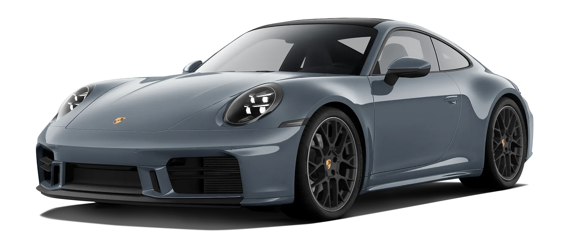 Porsche 911 Carrera Facelift 992.2 mit lackiertem Karosserie-Kit: Frontansicht in Vanadium Grau
