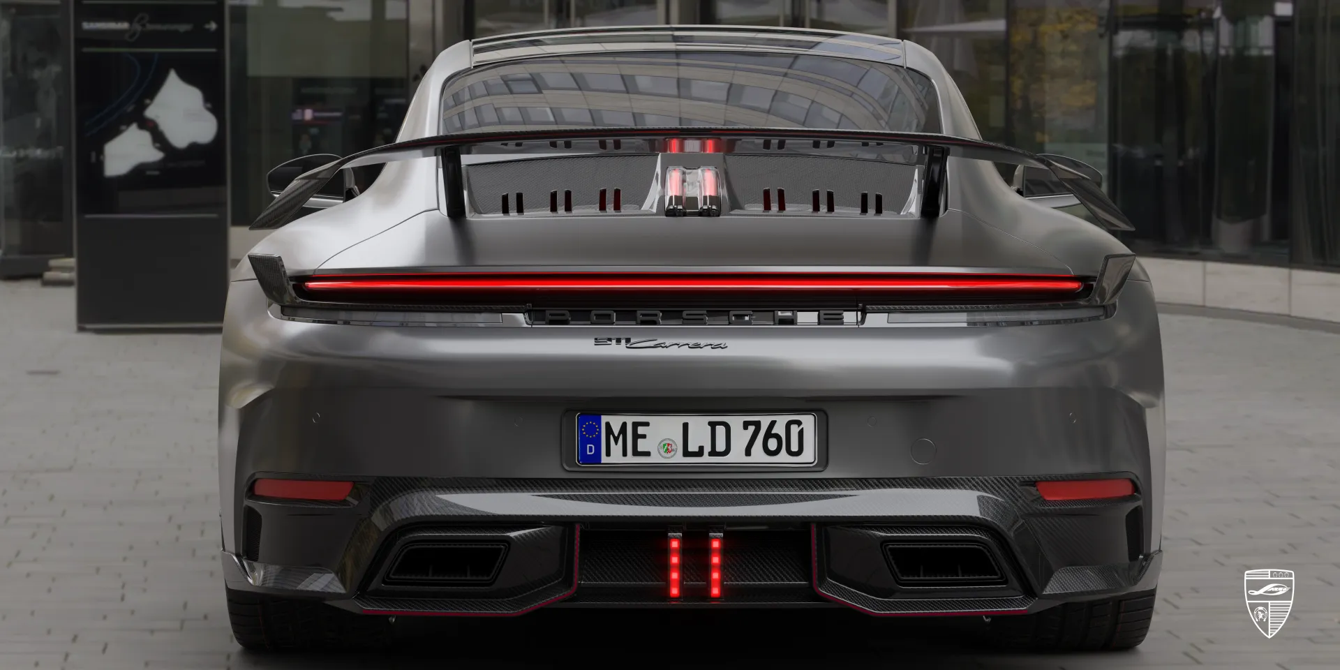 Grey Porsche 911 Carrera Facelift — iconic rear-engine coupe with tailored carbon enhancements