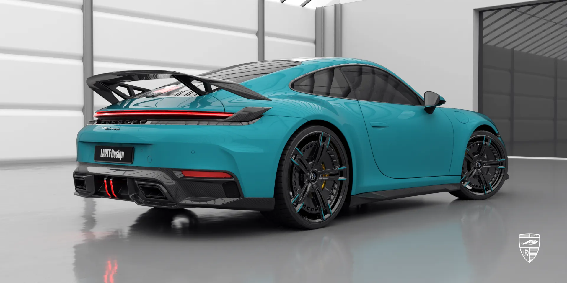 Porsche 911 Facelift — gloss black trim and aggressive carbon diffuser styling