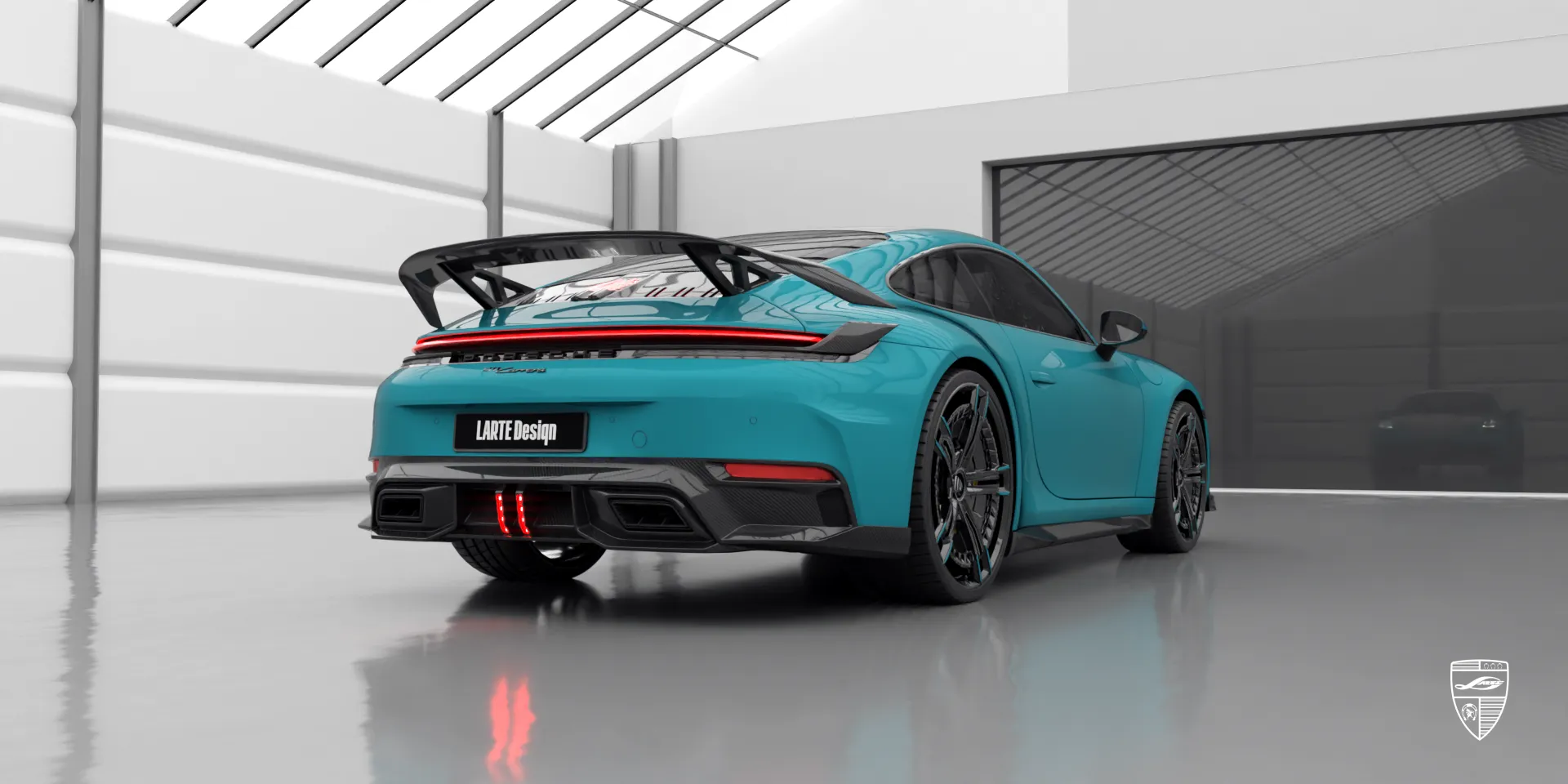 Porsche 911 Carrera Facelift — gloss black trim and aggressive carbon diffuser styling
