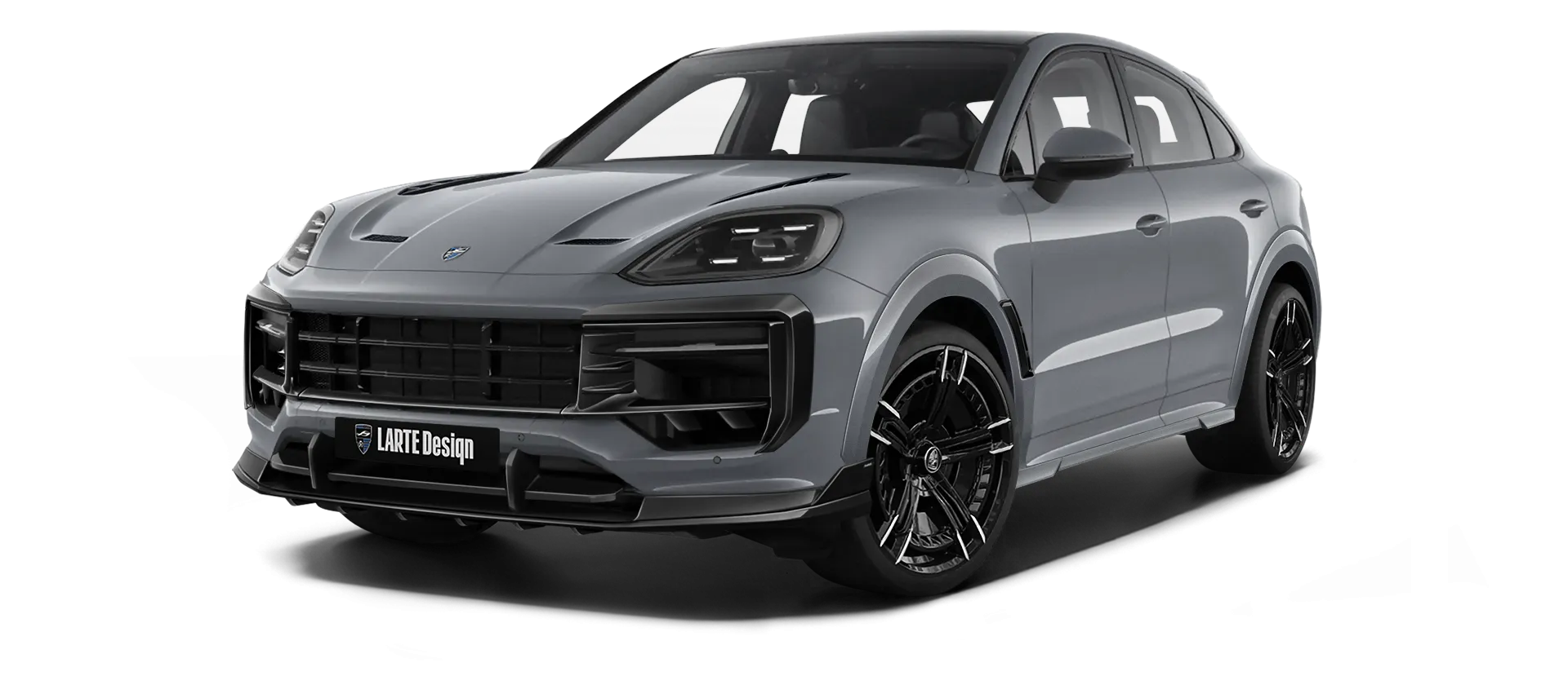 Porsche Cayenne S Coupe with painted body kit: front view shown in Crayon