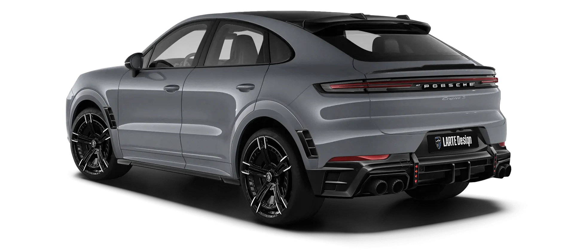 Porsche Cayenne S Coupe with painted body kit: rear view shown in Crayon