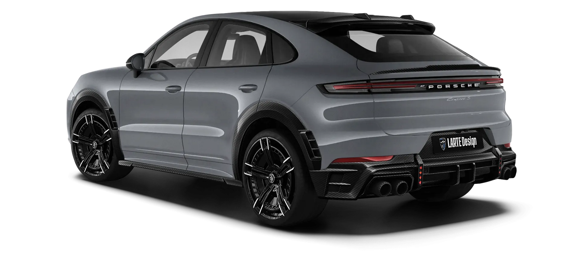 Porsche Cayenne S Coupe with carbon body kit: back view shown in Crayon
