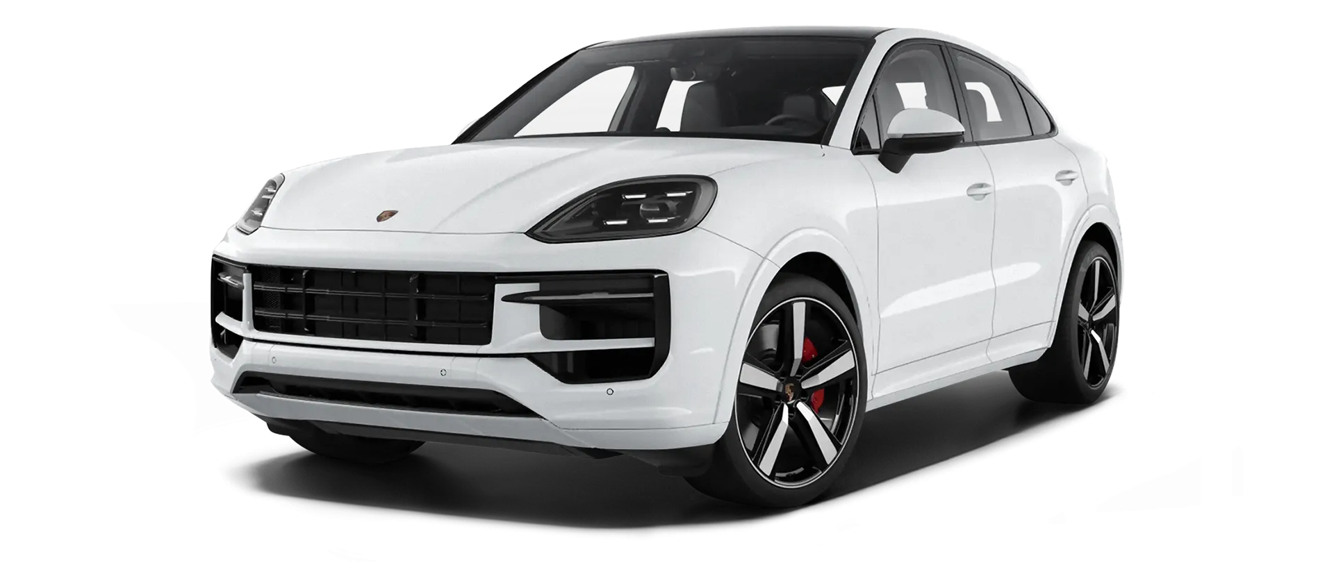 Porsche Cayenne S Coupe stock front view in White color