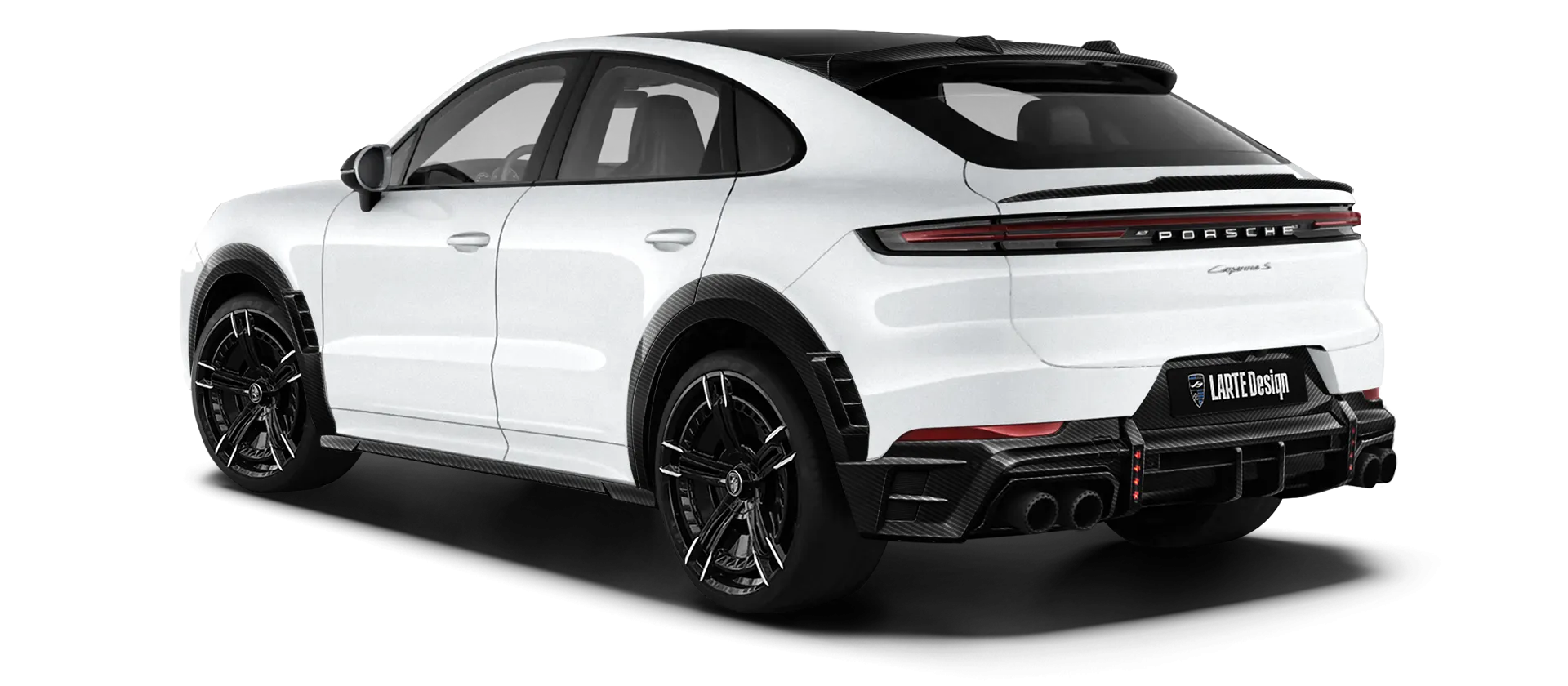 Porsche Cayenne S Coupe with carbon body kit: back view shown in White