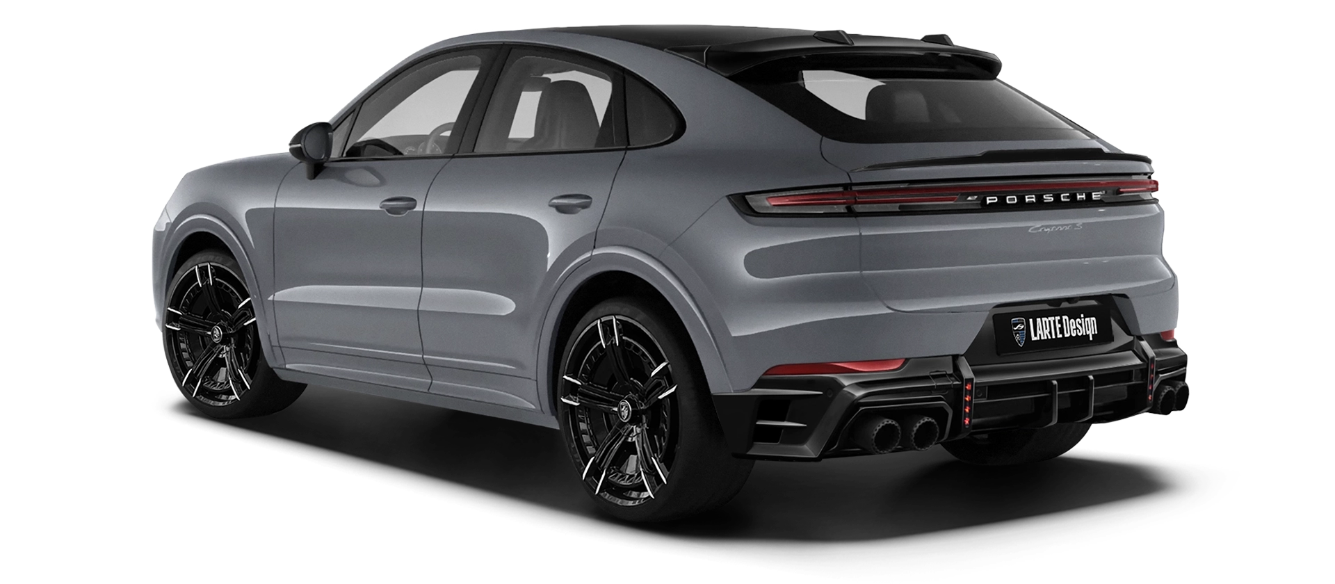 Porsche Cayenne S Coupe with painted body kit: rear view shown in Crayon