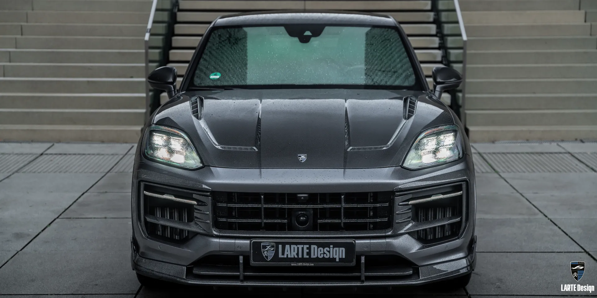 Achieve a SUV sporty appearance with custom Porsche Cayenne S Coupé body alterations by Larte Design.