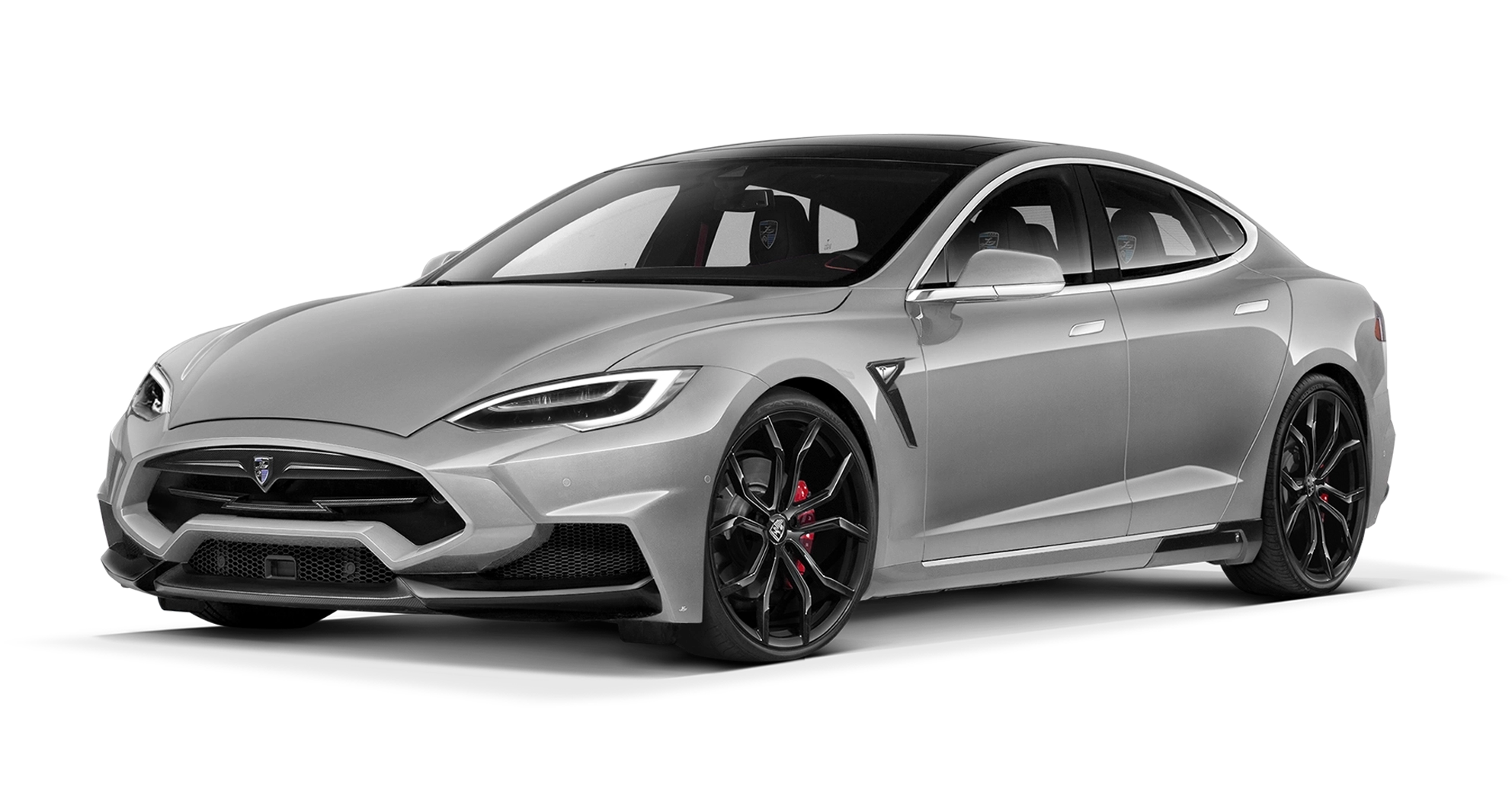 Tesla gray front carbon fiber