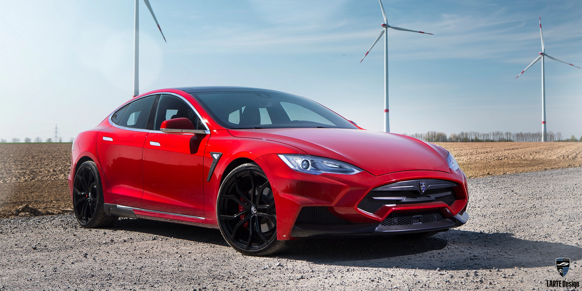 Preis für die Tuning-Maßnahmen für den Tesla Model S 85D Electro AT in Rot Multi-Coat Lackierung 2023