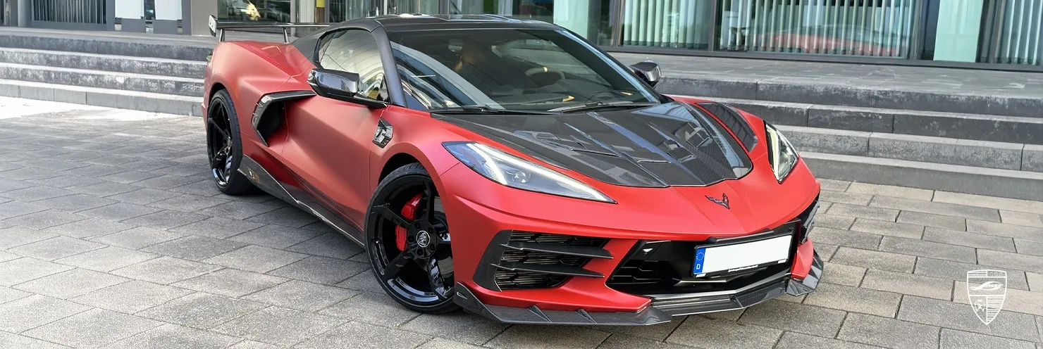 2023 Corvette Stingray C8 body kit review illustration from customer in Germany