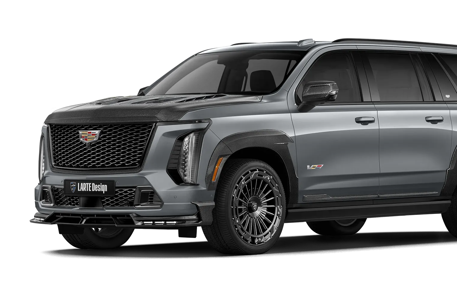 Cadillac Escalade‑V ESV Facelift body kit installed to create conic American road presence