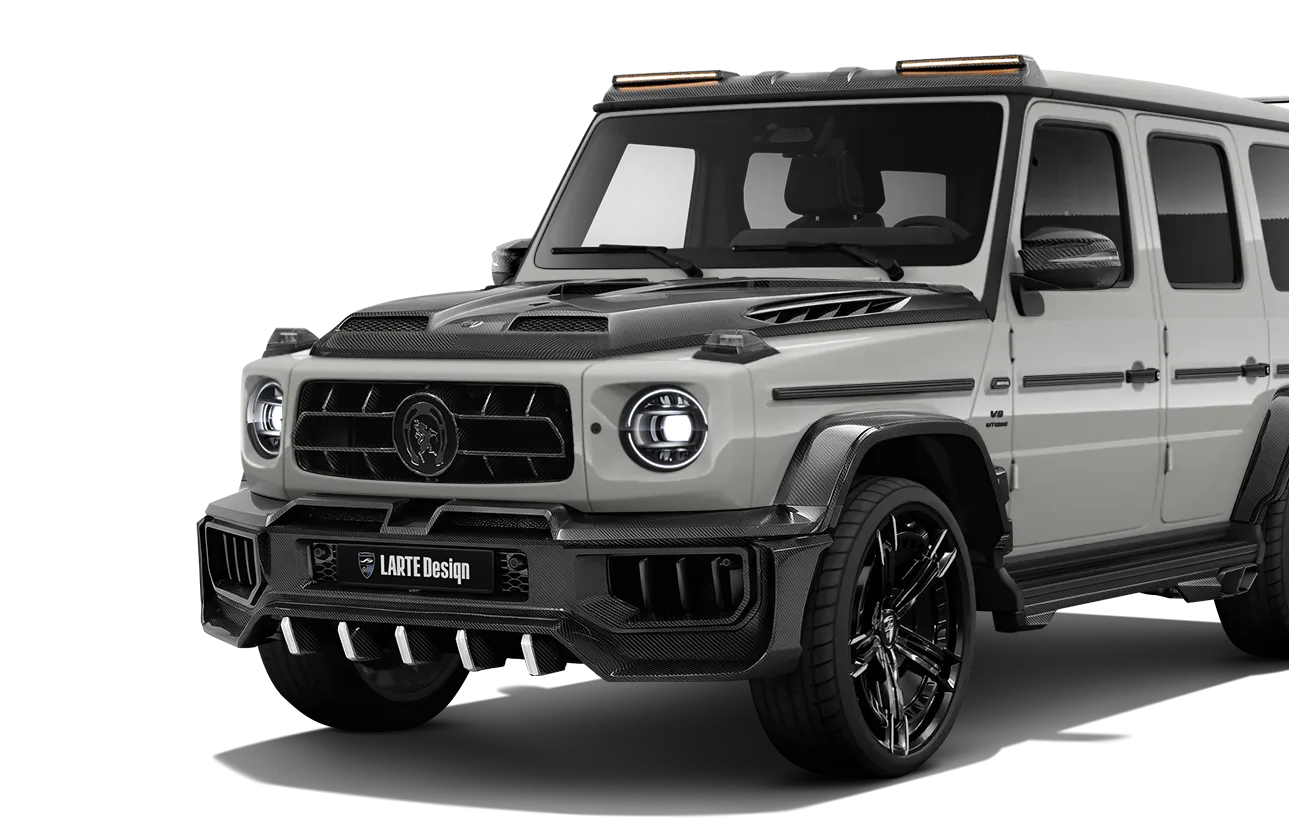 Mercedes‑AMG G 63 facelift with widebody kit, full front three‑quarter view