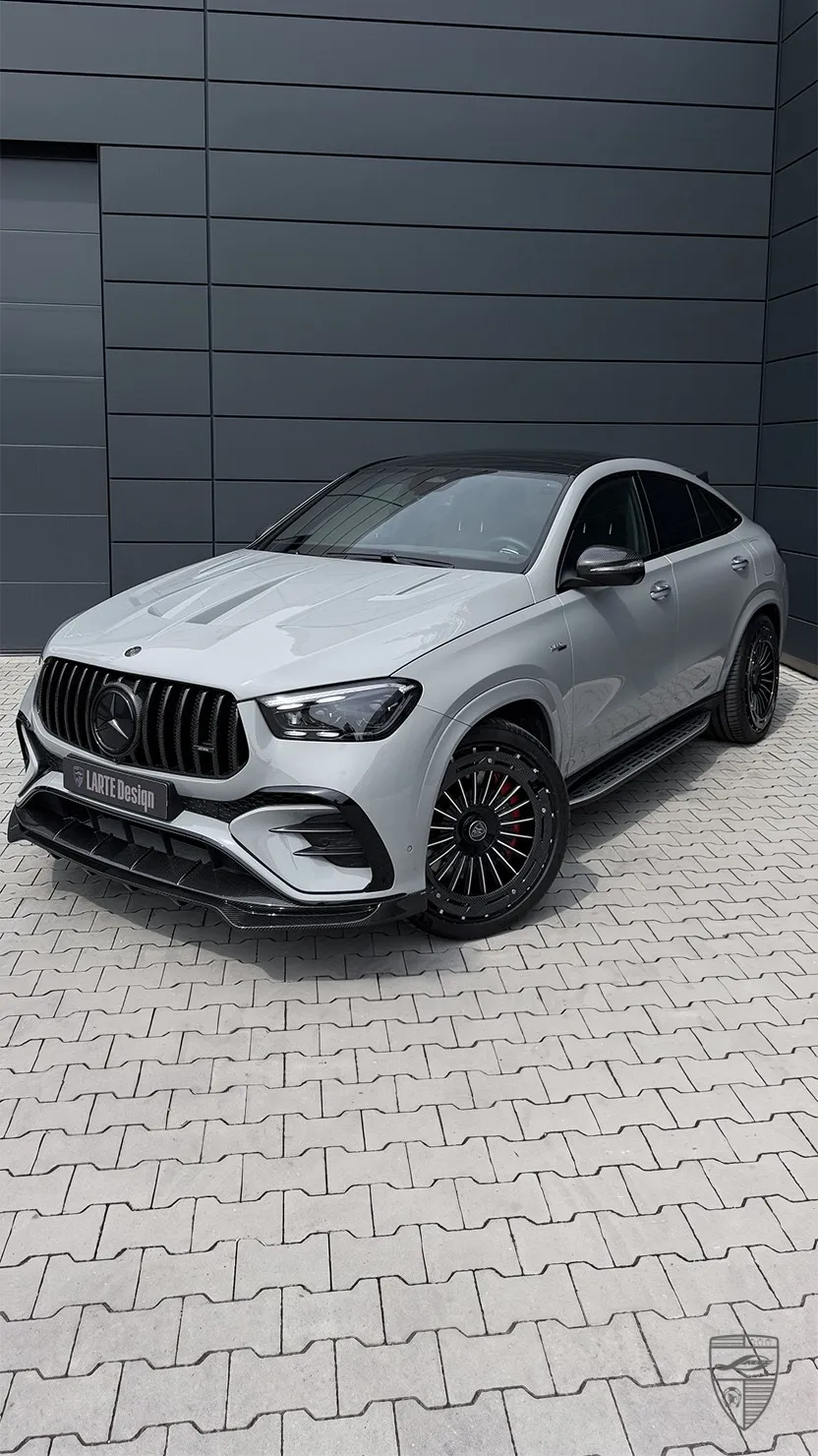 Mercedes GLE 53 Coupé Facelift in Silber mit individuellem Exterieur-Styling