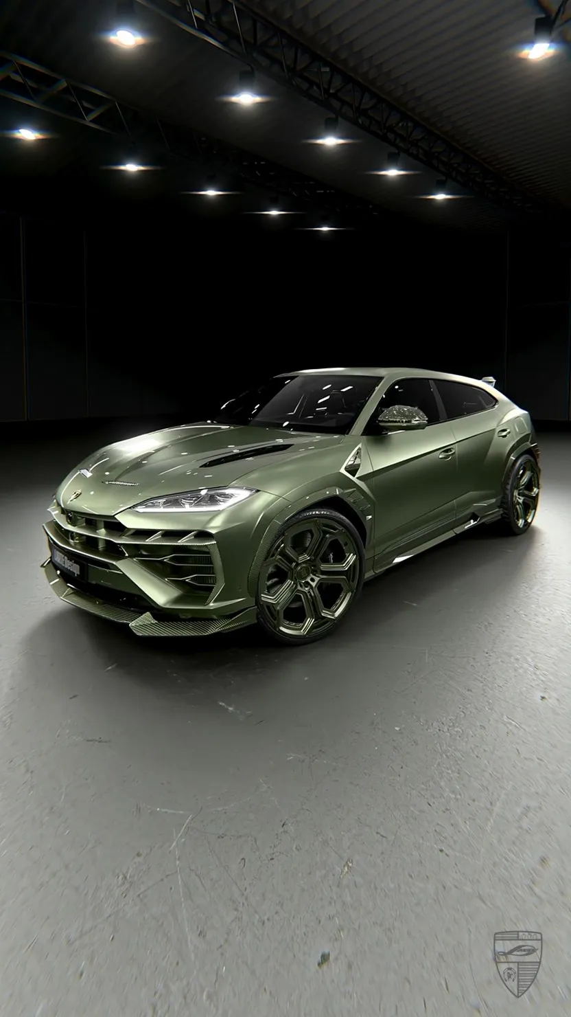Green Lamborghini Urus SE with custom exterior styling and upgraded design