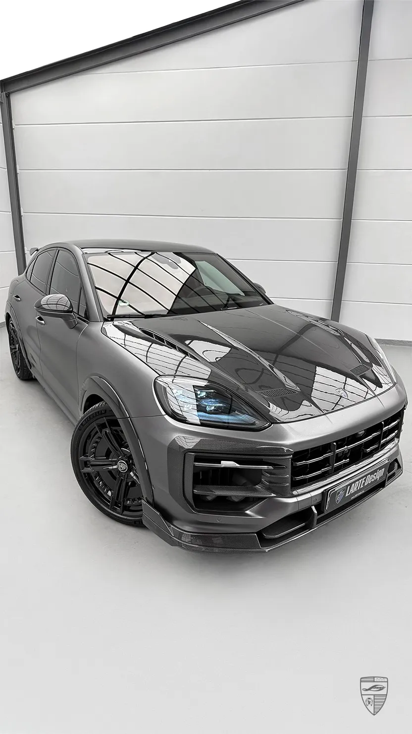 Porsche Cayenne S Coupe with carbon hood and body kit by Larte Design