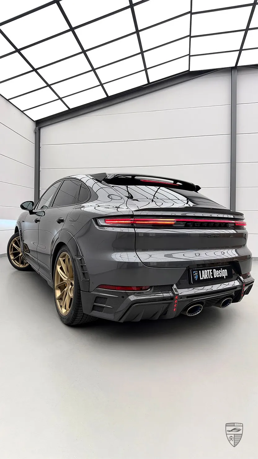 Porsche Cayenne S Coupe with widebody kit and gold wheels by Larte Design