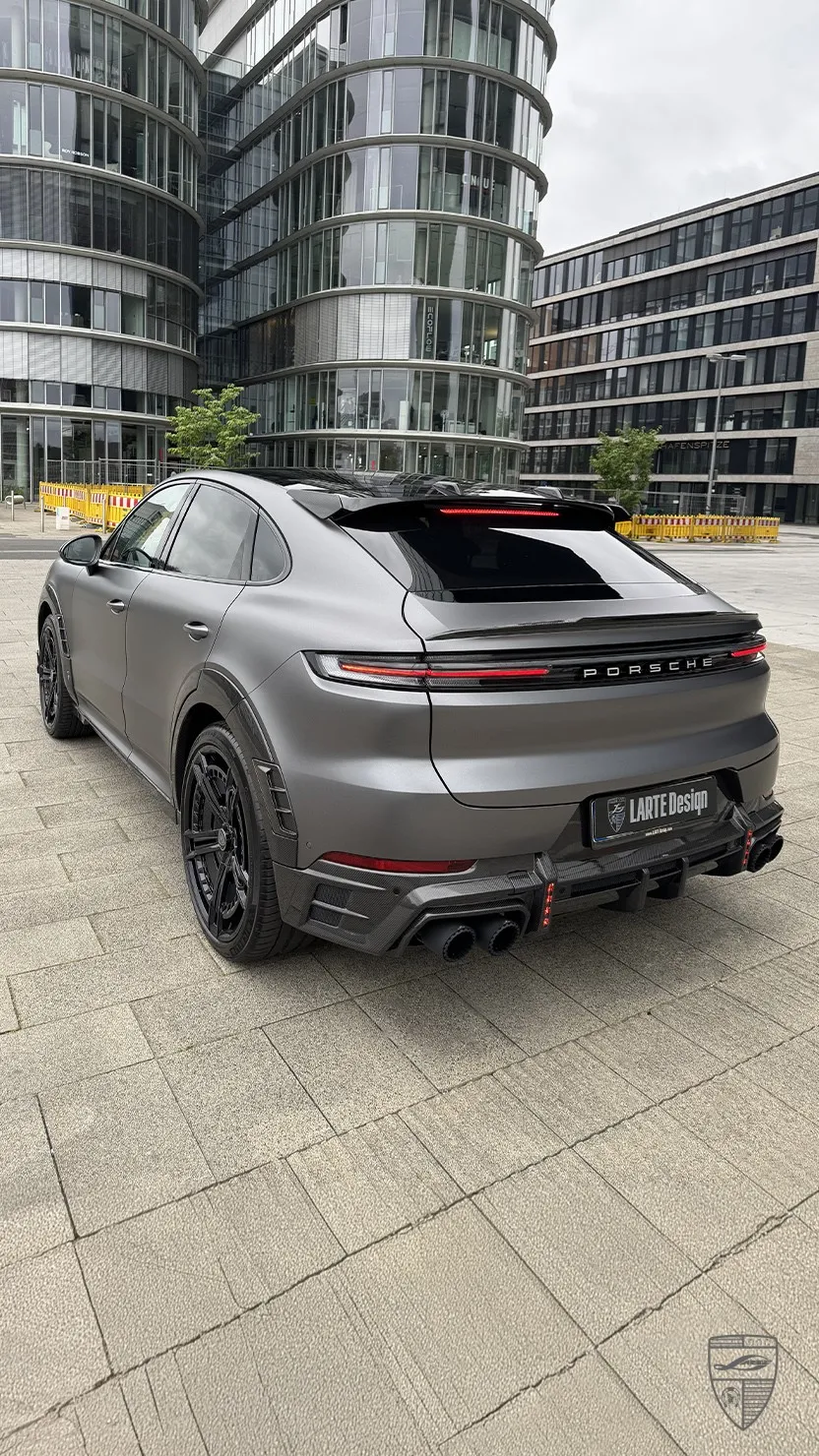 Porsche Cayenne S Coupe in grey custom styling with body kit