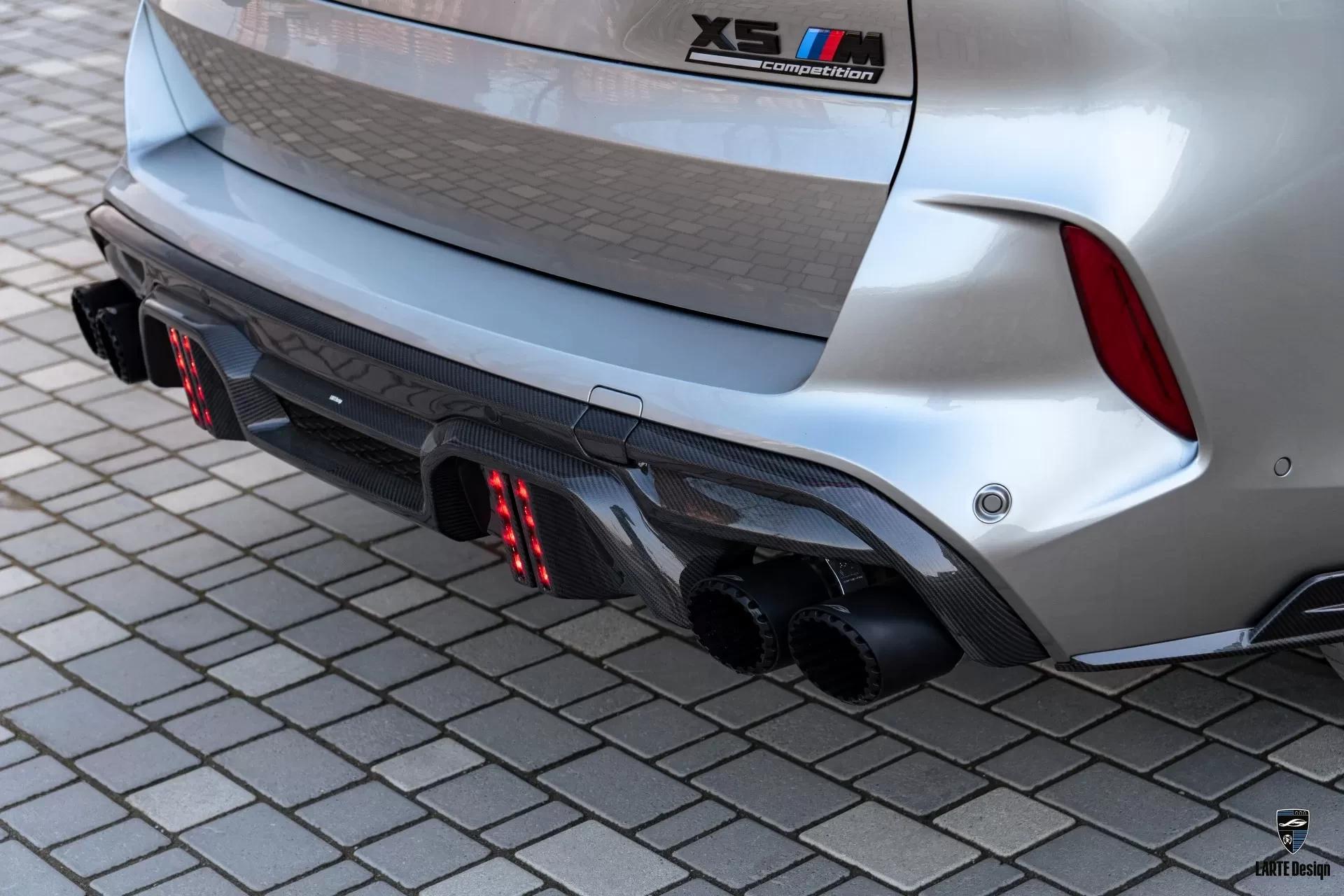 Carbon fiber rear diffuser for Donington Grey BMW X5 M Competition F95 2019-2023