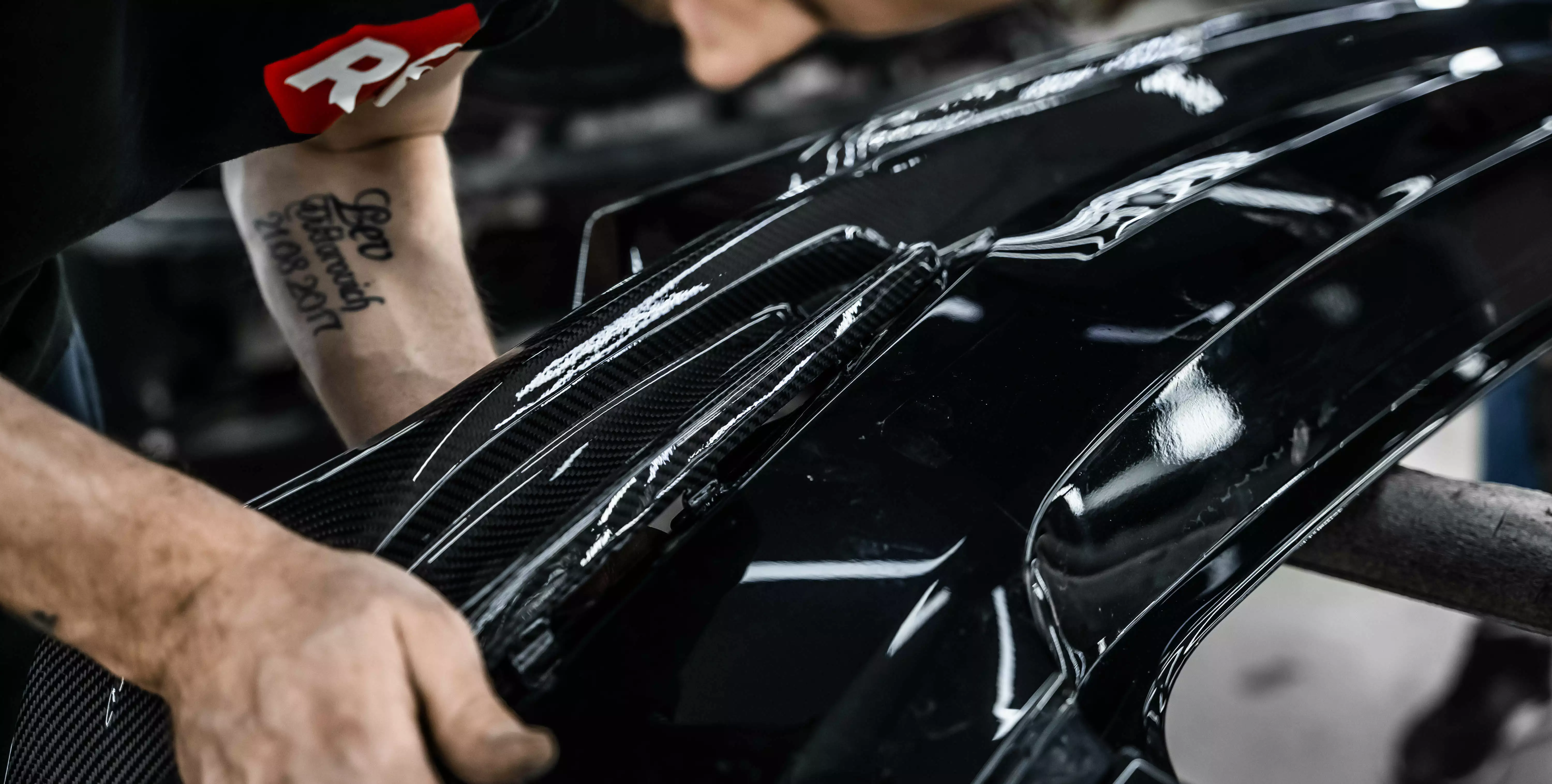 the process of installing a carbon fiber body kit